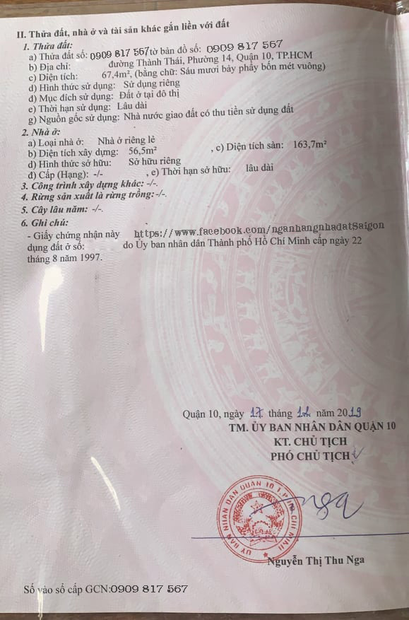Gấp bán nhà HXH 7A Thành Thái Quận 10,DT 4x17, 68m2, HĐT 20tr.tháng,ngộp Cô Vy. LH 0909817567