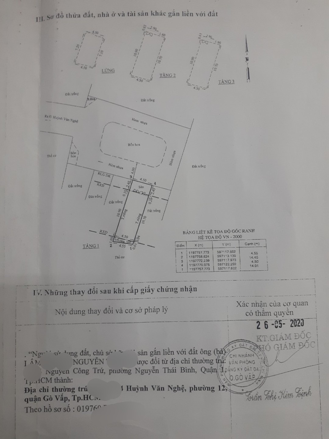 Bán nhà HXH đường Huỳnh Văn Nghệ, Gò Vấp. DT 4.5x15m, 4 tầng ở luôn, giá 6.6tỷ TL