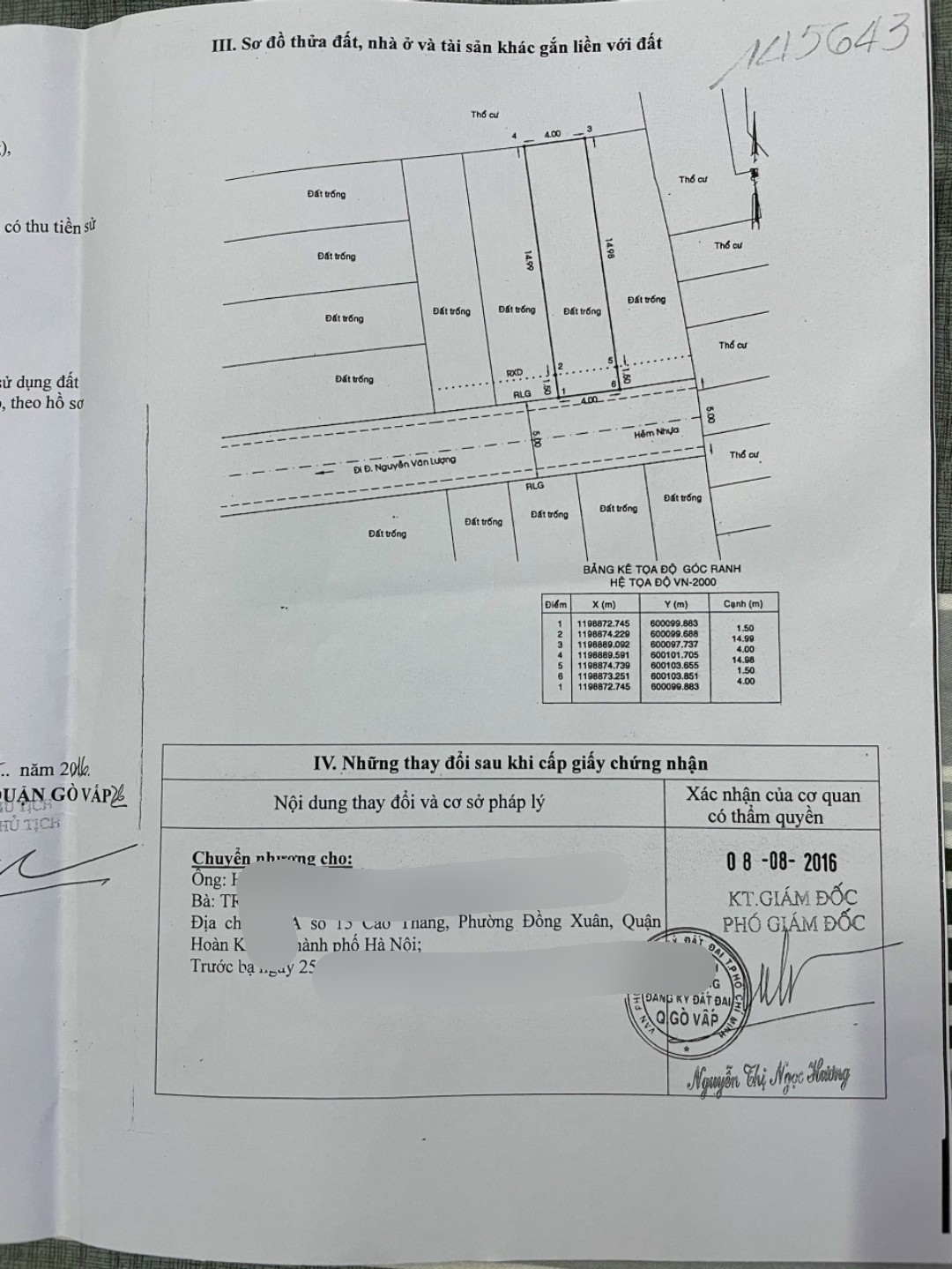 Bán đất Nguyễn Văn Lượng, Gò Vấp. DT 4x17m, CN 66m2, HXH 5m, vị trí đẹp, giá 6.8 tỷ. LH0937205202