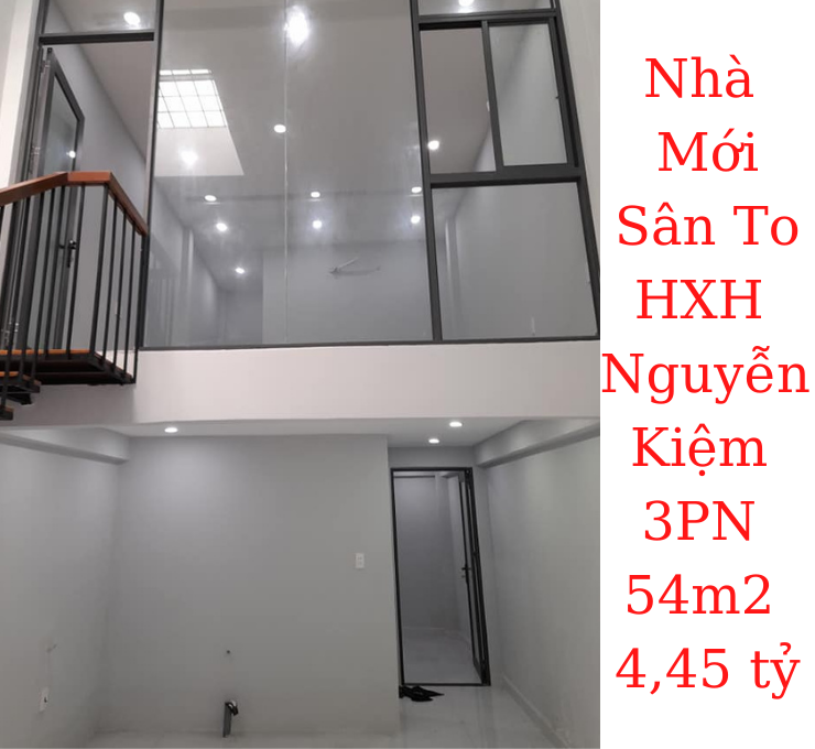 Bán nhà Mới 3PN! HXH Nguyễn Kiệm, P.3, Gò Vấp 54m2 giá 4,45 tỷ TL
