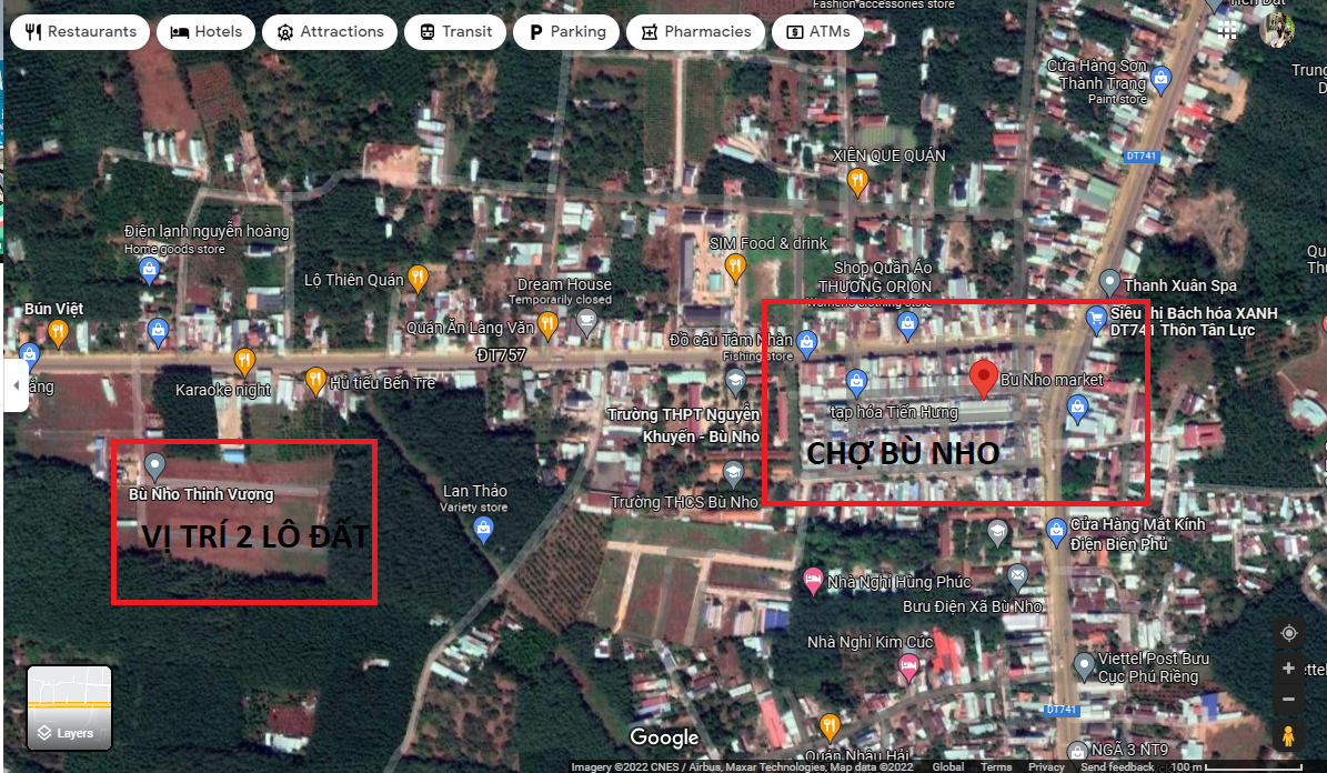 Cần bán 2 lô đất sổ đỏ gần chợ  Bù Nho, 148m2/lô, mỗi lô 630 triệu, lh 0938234510