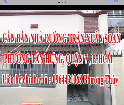 Cần Bán Nhà Đường Trần Xuân Soạn, Phường Tân Hưng, Quận 7