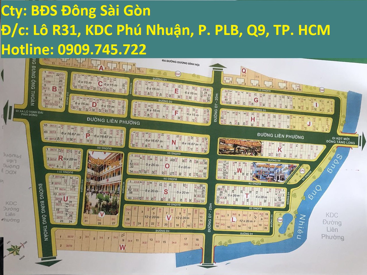 Bán nhà đất thự, liền kề tại Dự án Khu dân cư Sở Văn Hóa Thông Tin, Quận 9, Tp.HCM diện tích 100m2 giá 70 Triệu/m²