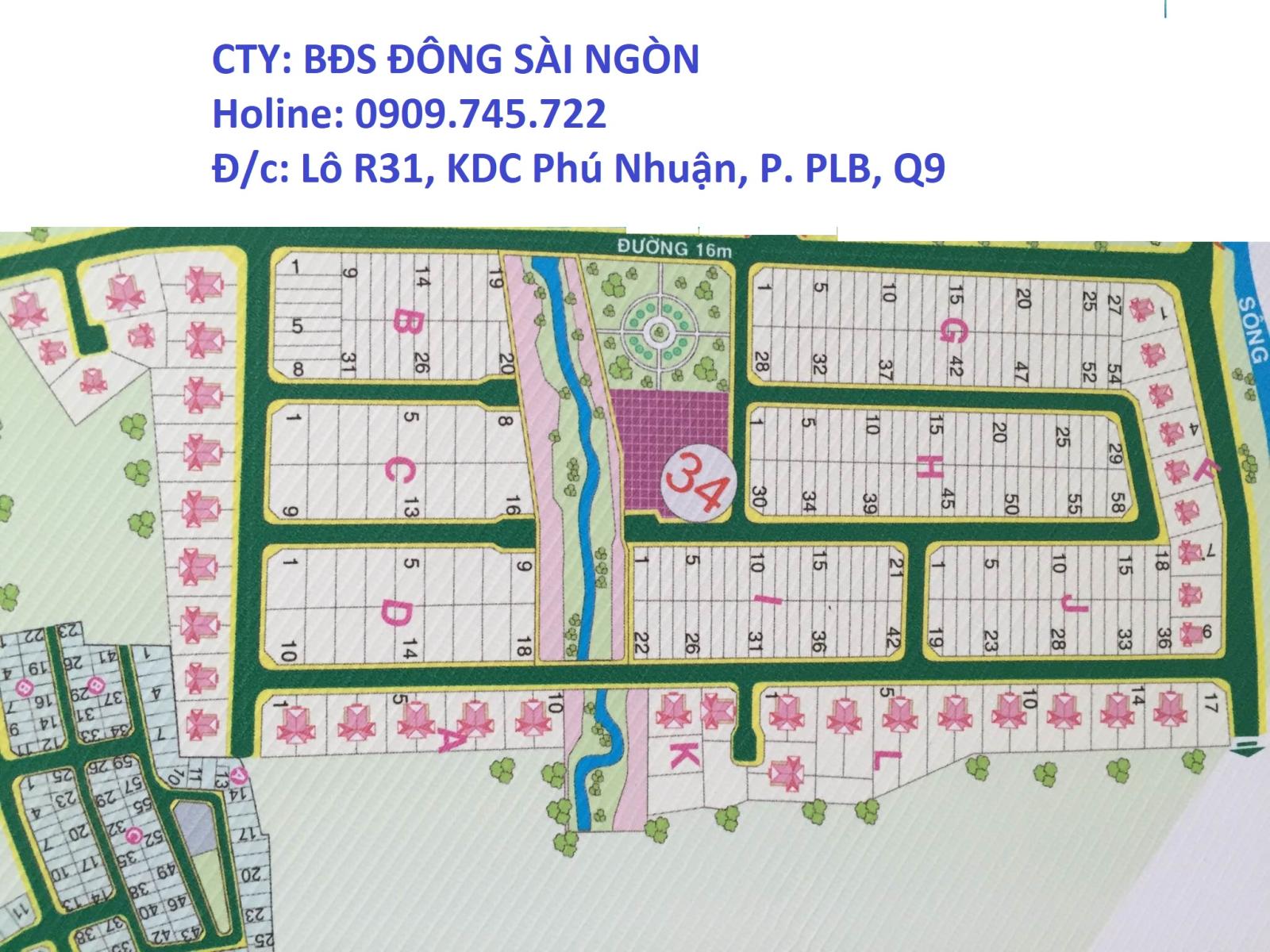 Bán nhanh nền biệt thự lô D, DT 200m2,  giá 35,5 tr/m2, tại dự án Đông Dương, P. Phú Hữu, Quận 9.