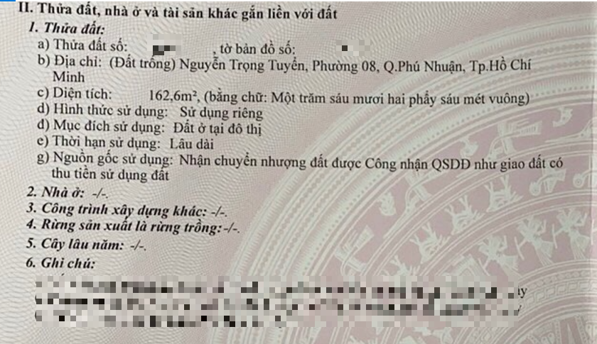  Đất Mặt Tiền Nguyễn Trọng Tuyển, P8, Phú Nhuận, 6,4x24m, NH 9m, cn 163m2. Giá 33.5 tỷ 