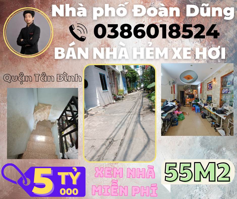 Bán nhà đường Hồng Lạc 55m2 3 lầu chỉ 5 tỷ. Liên hệ: 0386018524.