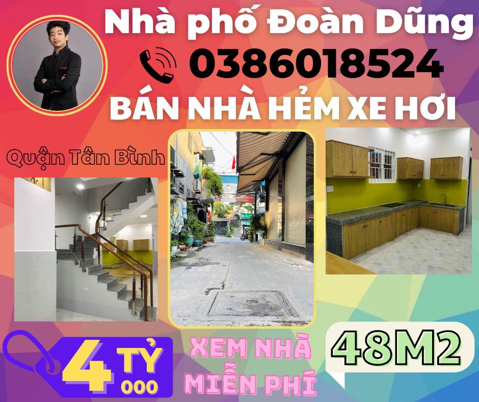 Bán nhà HXH Âu Cơ Quận Tân Bình 48m2 chỉ 4 tỷ. Liên hệ: 0386018524.