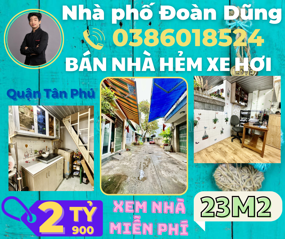 HXH Phú Thọ Hòa Quận Tân Phú 23m2 chỉ 2 tỷ 9 - Liên hệ: 0386018524.