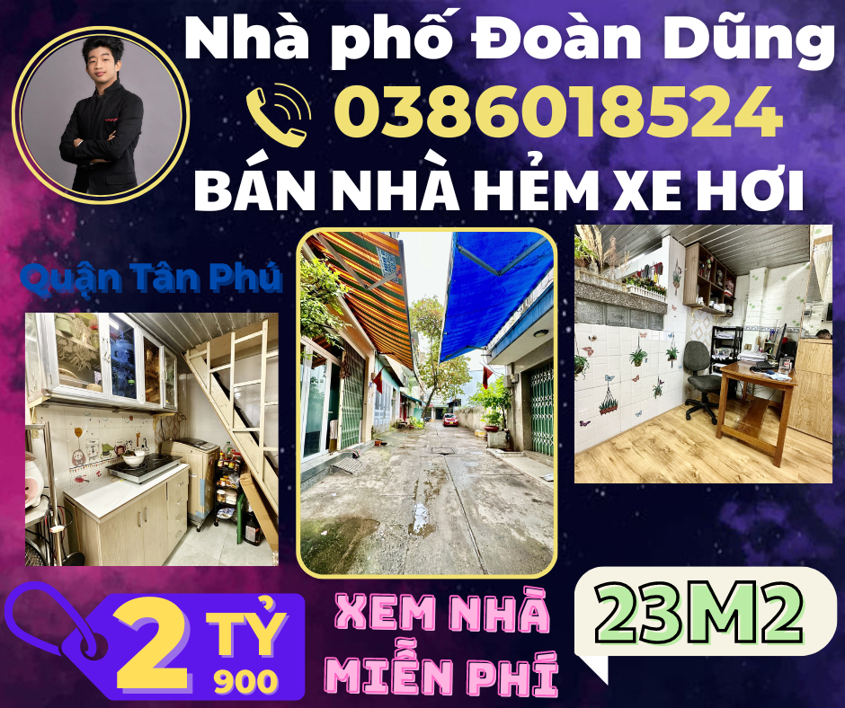 HXH Thoại Ngọc Hầu Quận Tân Phú 23m2 chỉ 2 tỷ 9 – Liên hệ: 0386018524.