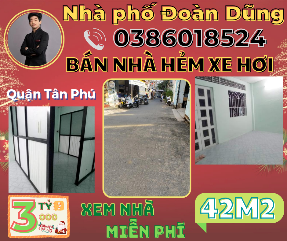 Bán nhà gần Nhà sách Fahasa Quận Tân Phú 42M2 chỉ 3 tỷ, Liên hệ: 0386018524.