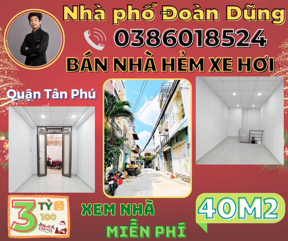 Bán nhà gần UBND Quận Tân Phú 40M2 chỉ 3 tỷ 1 - Liên hệ: 0386018524.