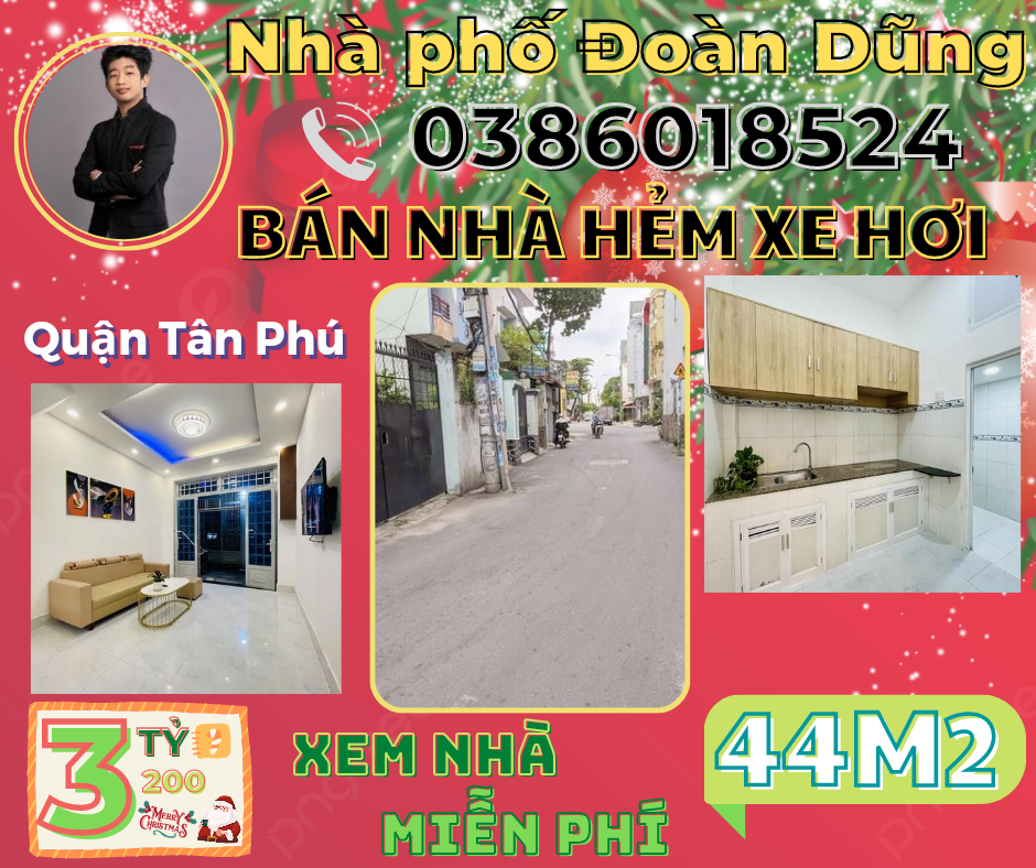 Bán nhà Vườn Lài Tân Phú 44m2 chỉ 3 tỷ 200 triệu – 0386018524.