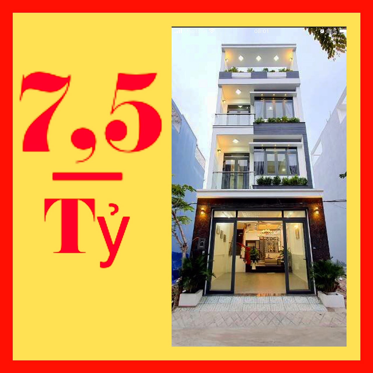 Bán nhà khu dân cư Anh Tuấn, Huỳnh Tấn Phát, diện tích 5x16m, nhà 3 lầu, 4pn, 5wc, giá 7,5 tỷ.