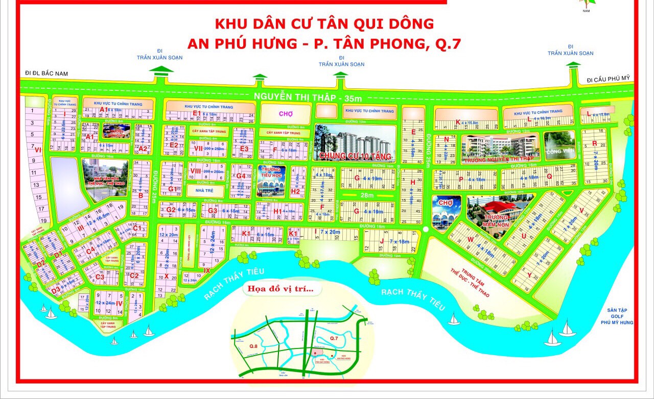 Nhà - đất 6x20m - 12x20m khu Tân Quy Đông phường tân phong Quận 7