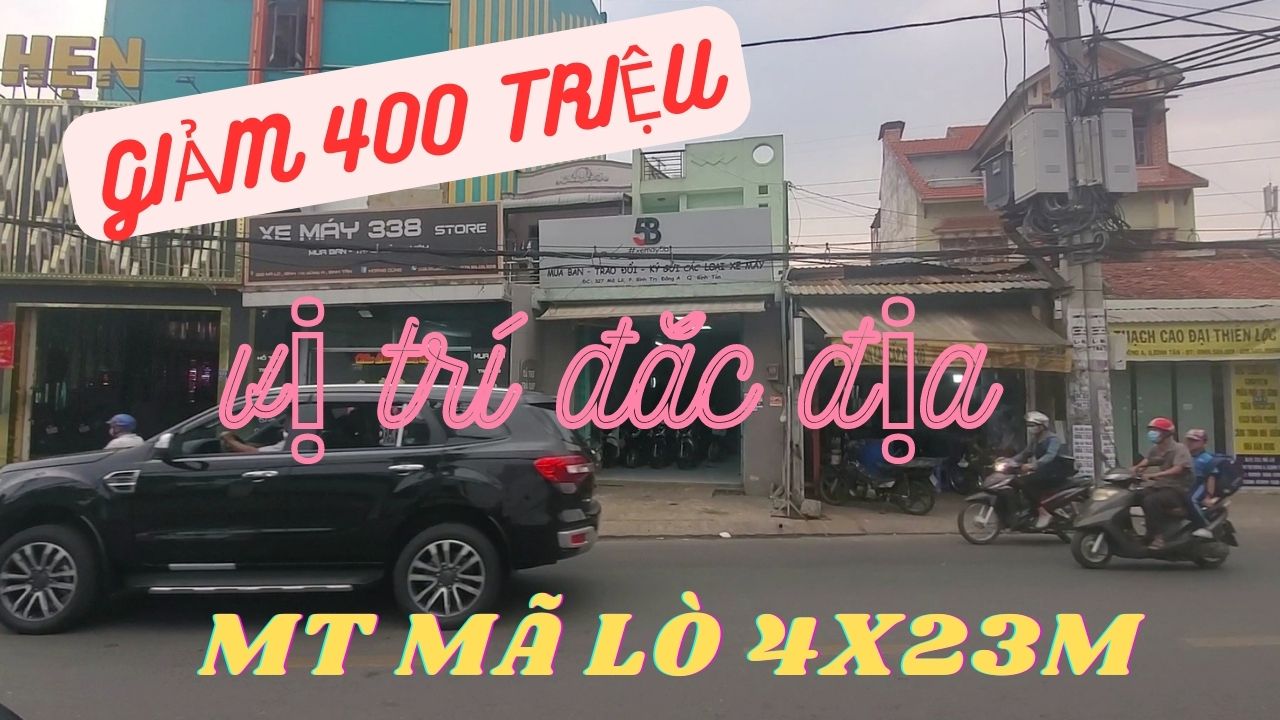 Bán nhà mặt tiền góc đường Mã  Lò 4x28m, 9ty,TL