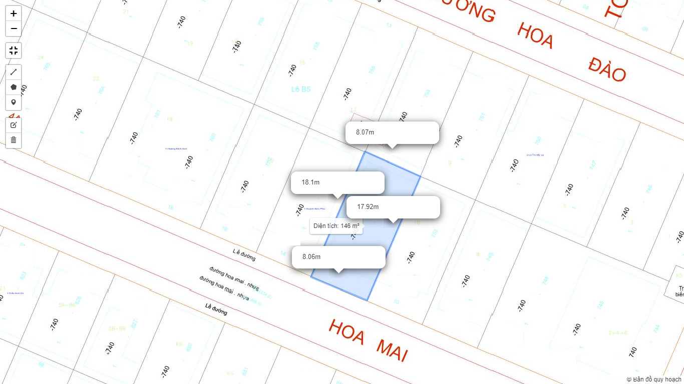 Bán biệt thự mặt tiền đường Hoa Mai, DT 8x18, 3 tầng, 46 tỷ