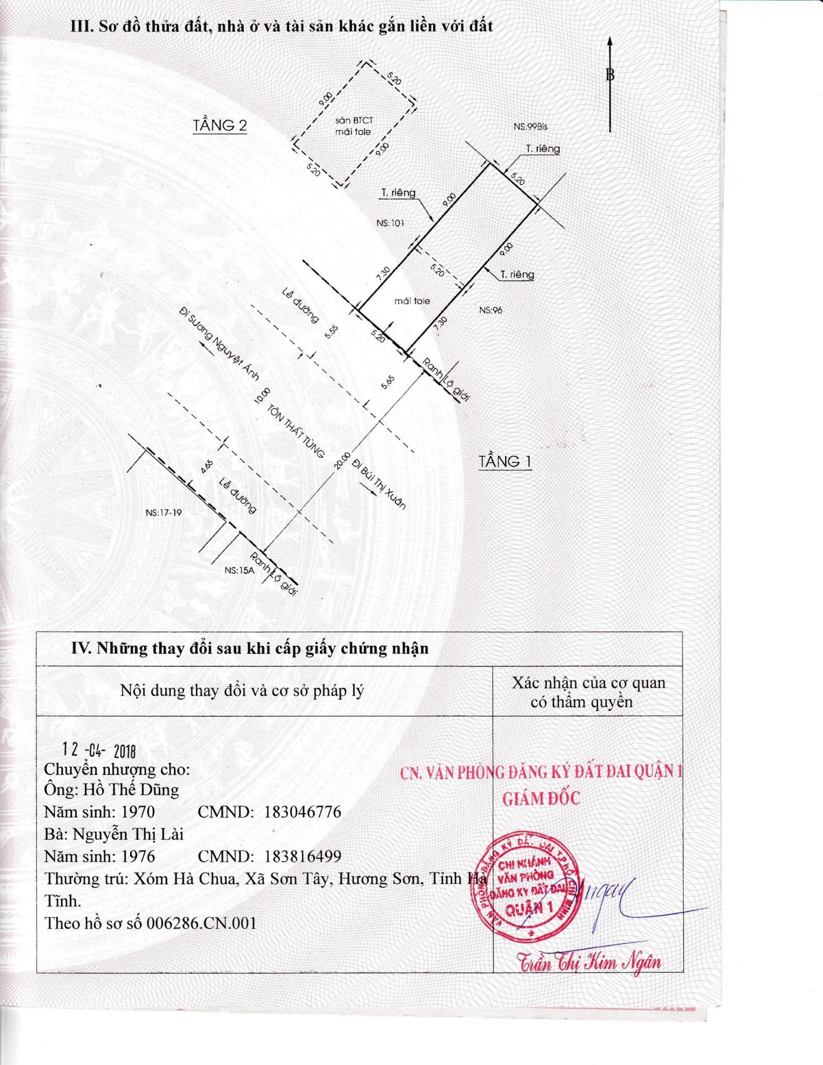 Siêu vip - Bán nhà MT Tôn Thất Tùng , Bến Thành , Quận 1 55 tỷ TL