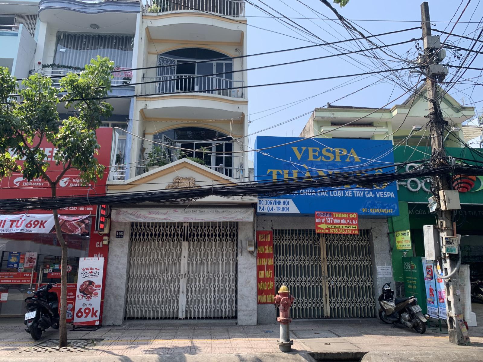 Bán nhà mặt phố 106 Vĩnh Hội, Phường 4, Quận 4, diện tích 80m2 giá 17Tỷ