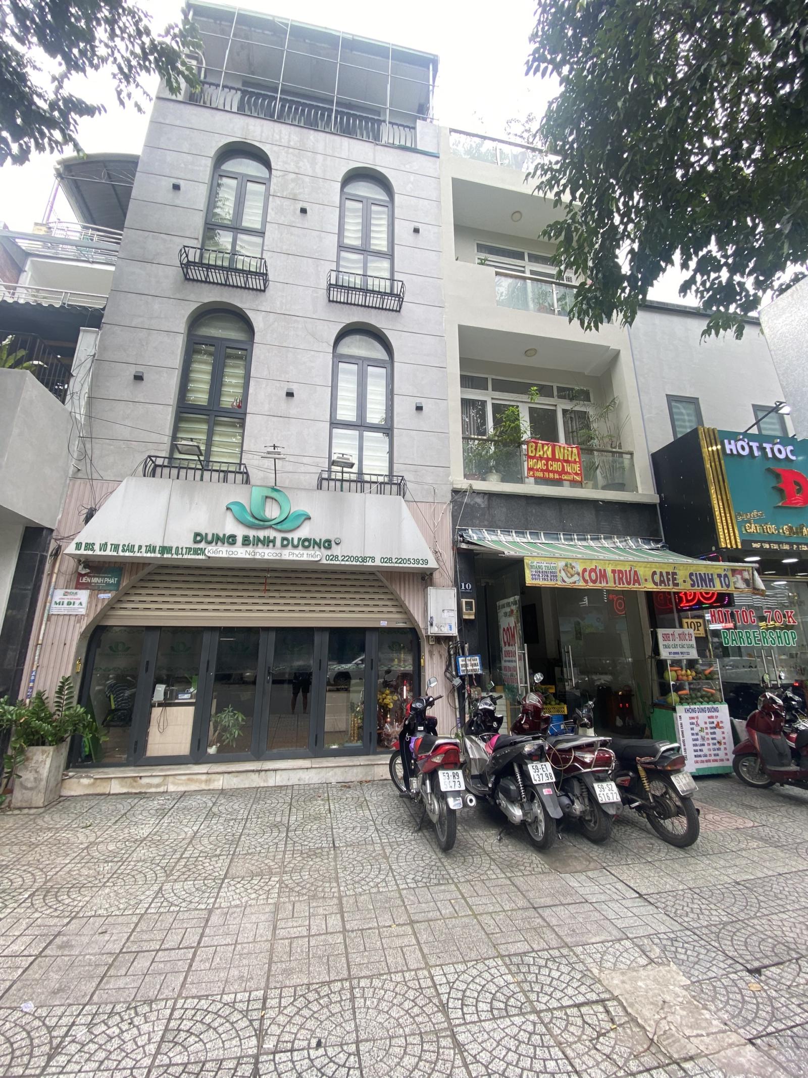BÁN NHÀ mặt tiền đường VÕ THỊ SÁU P.Tân Định Quận 1 nhà 5 tầng 8,8mx18m giá 59 tỷ.LHCC