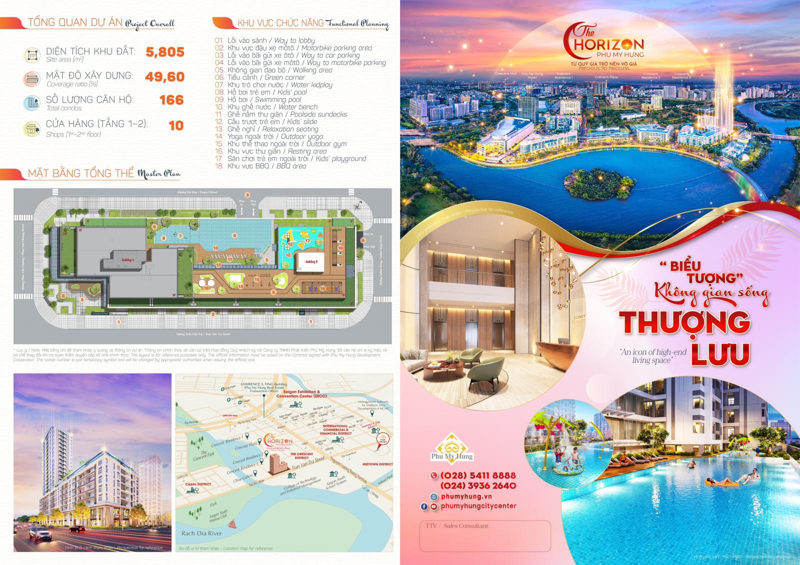 Dự án căn hộ đầu tiên và duy nhất tại khu The Crescent, view trực diện Hồ Bán Nguyệt, cầu Ánh Sao