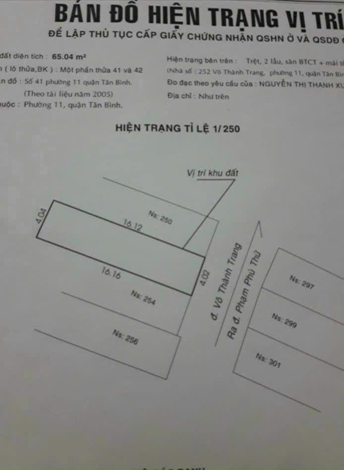 Bán nhà biệt thự, liền kề tại Đường Võ Thành Trang, Phường 11, Tân Bình, Tp.HCM diện tích 66m2  giá 10,3 Tỷ