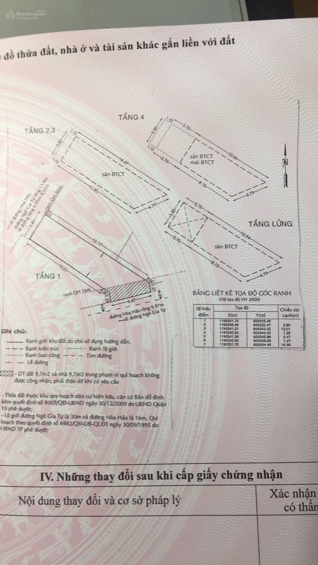 Chính chủ bán nhà 2 mặt tiền đường Ngô Gia Tự - Hòa Hảo, quận 10, thuận tiện kinh doanh, giá 27 tỷ