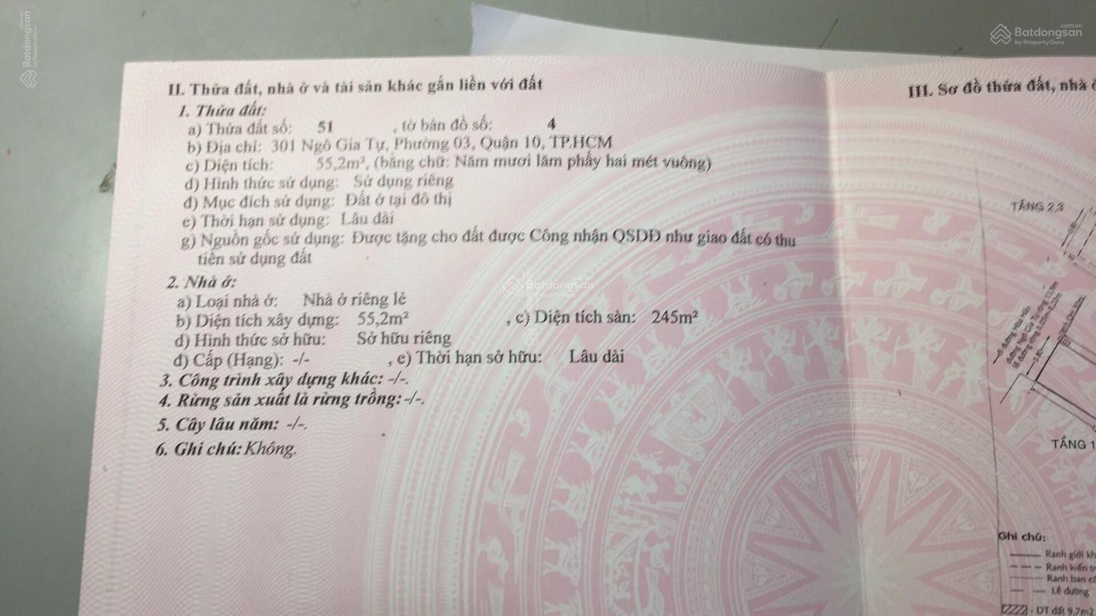 Chính chủ bán nhà 2 mặt tiền đường Ngô Gia Tự - Hòa Hảo, quận 10, thuận tiện kinh doanh, giá 27 tỷ