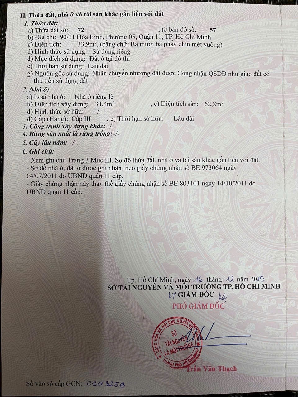 Bán nhà hẻm 90  Đường Hòa Bình, Phường 5, Quận 11, Tp.HCM giá 3.65 Tỷ