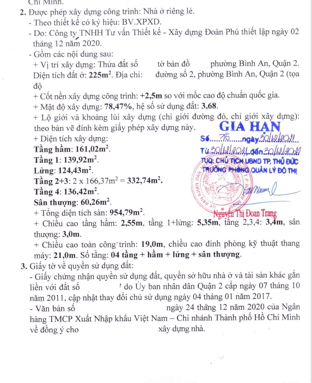 Bán đất có GPXD hầm 6 tầng khu Trần Não giá 53 tỷ TL