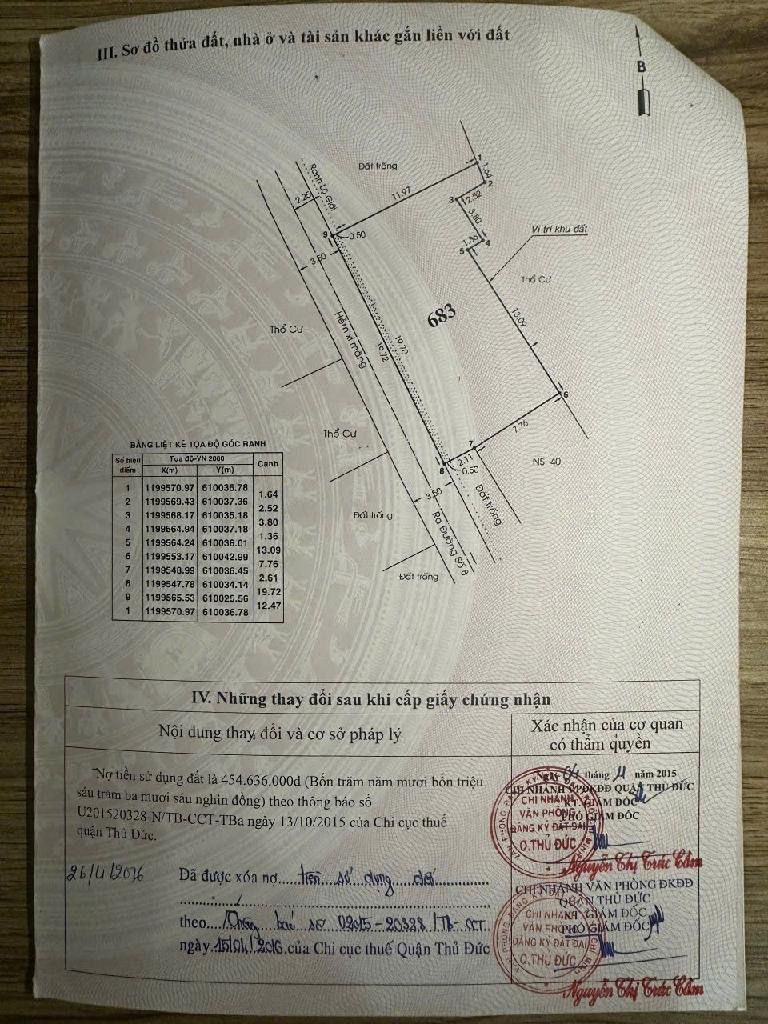 Bán nhà riêng tại Thủ Đức, Tp.HCM