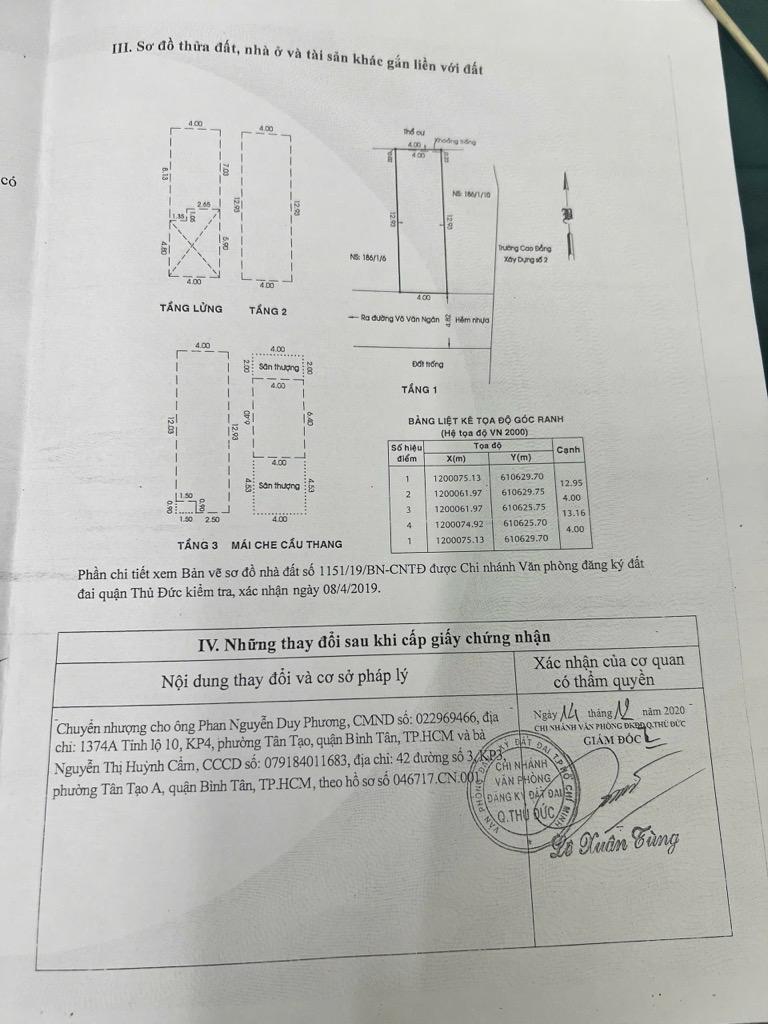 Nhà Võ Văn Ngân – Bình Thọ, TP Thủ Đức – 52m² – 4 Lầu – CHDV 7 Phòng – 10 Tỷ
