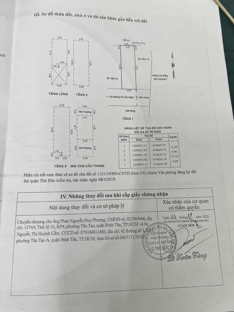 Bán nhà đường Võ Văn Ngân - Phường Bình Thọ Thủ Đức –Nhà 4 tầng - 4x13 – Giá 10 tỷ.