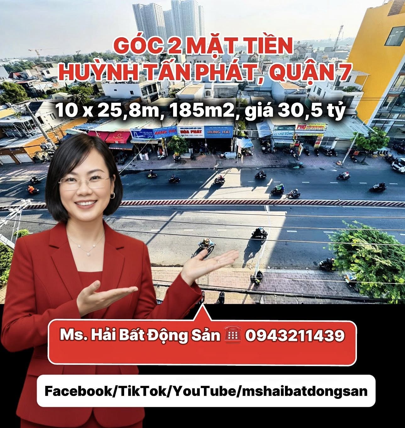 GÓC 2 MẶT TIỀN HUỲNH TẤN PHÁT, QUẬN 7 – NGANG 10M CỰC HIẾM – GIÁ 30,5 TỶ