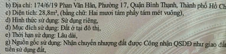 Nhà 4 tầng 2.8x14m 3PN 3WC 174/6/19 Phan Văn Hân 4.9 tỷ