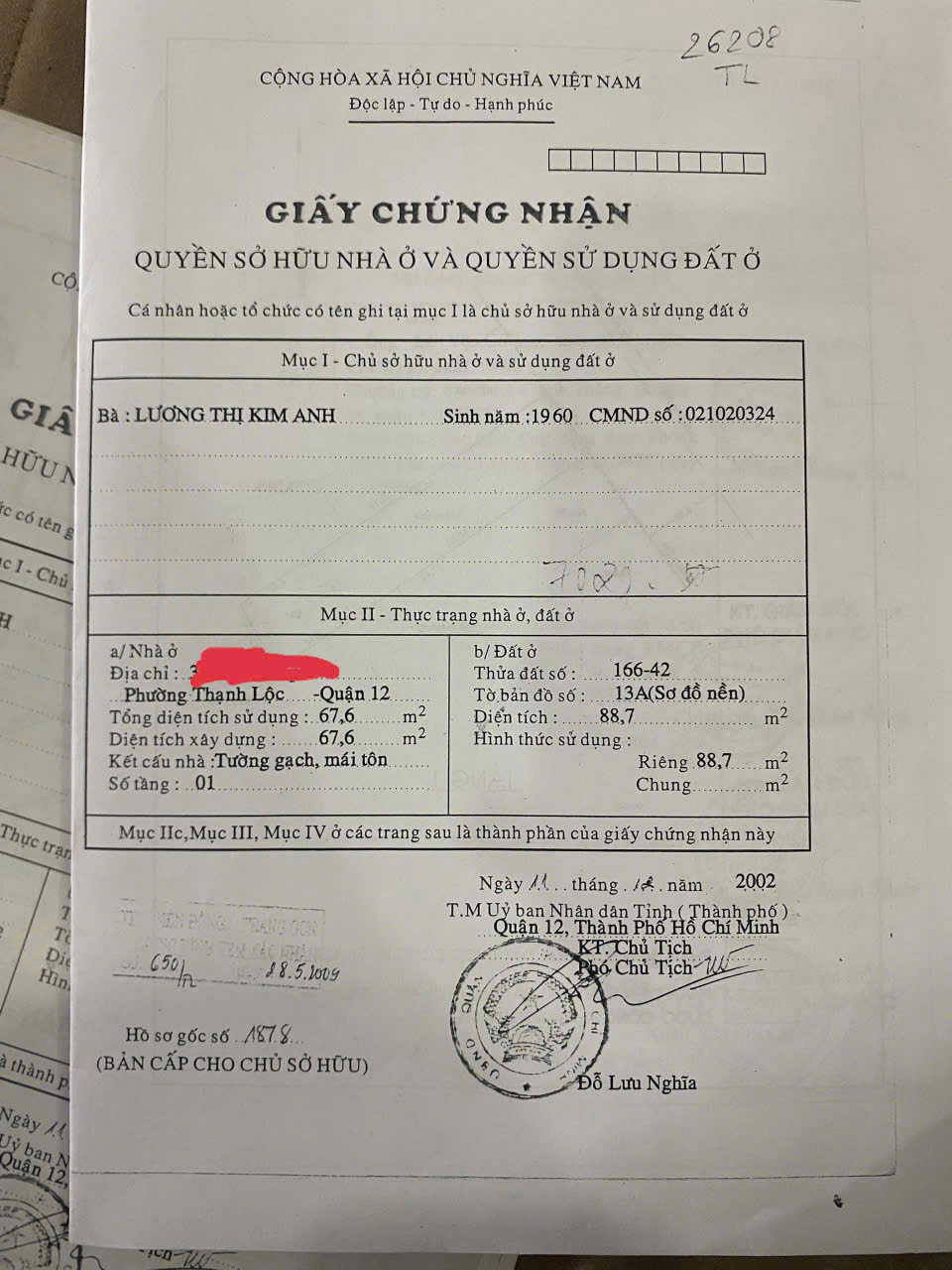 CHÍNH CHỦ BÁN NHÀ – PHƯỜNG THẠNH LỘC, QUẬN 12