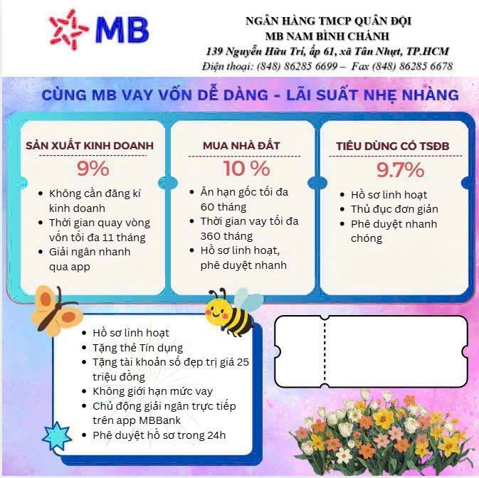 Vay Vốn - Mở Tài Khoản Hkd - Gửi Tiết Kiệm