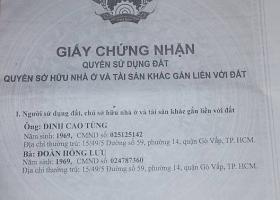 Bán nhà 15/49/5 đường 59 Phạm Văn Chiêu 2.4 tỷ 2419448
