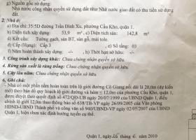 Bán nhà 35/5D Trần Đình Xu, phường Cầu Kho, quận 1 3502527