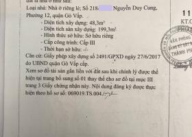 Bán nhà hẻm 218 Nguyễn Duy Cung, phường 12, quận Gò Vấp, 4x14m, 1 trệt, 3 lầu, giá 4,5 tỷ 4335127