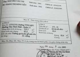 Bán dãy nhà trọ gấp DT 5x20m có 4 phòng trọ, hẻm thông 6m, đường Tân Thới Nhất 5, Q12 5425647