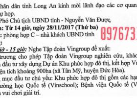 Vingroup đầu tư KĐT phức hợp 900ha tại Đức Hòa tỉnh Long An, mở bán cuối 2019, giá 680 triệu, SHR 6699557