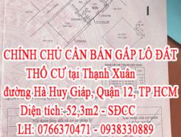 CHÍNH CHỦ CẦN BÁN GẤP LÔ ĐẤT THỔ CƯ tại Thạnh Xuân, đường Hà Huy Giáp, Quận 12, TP Hồ Chí Minh. 7023671