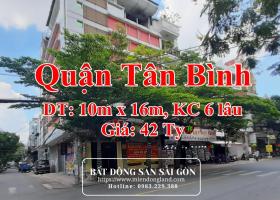 Bán nhà 2 mặt tiền Bàu Cát và Đồng Đen, Diện Tích: 10mx16m, kết cấu 1 trệt 6 lầu. Giá 42 tỷ. 7224310