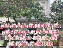 Chính chủ cần bán nhà 111/4D1 Khu phố 1, p Hiệp Thành, Quận 12, TP Hồ Chí Minh 7571571