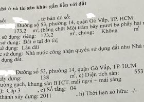 Bán nhà đường 53 P.14, Gò Vấp, ngân hàng định giá 14 tỷ,bán gấp 12 tỷ.  8086318