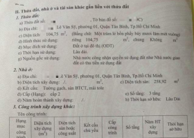 Hẻm xe hơi Lê Văn Sỹ, Phường 1, Quận Tân Bình.5*33m, giá chỉ 18.6 tỷ TL 8122681