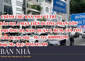 Chính chủ bán nhà vị trí đắc địa 2 mặt tiền đường Phan Tôn, Phường Đa Kao, Quận 1, HCM 8253805