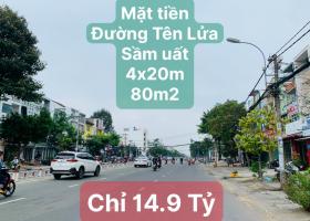 MẶT TIỀN TÊN LỬA 80m2, 4x20m - KINH DOANH ĐỈNH - LỘ GIỚI ĐƯỜNG 40M - LỀ ĐƯỜNG 8M - CHÍNH CHỦ HƠN 20 NĂM  8489098