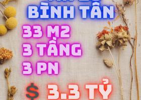 BÁN NHÀ BÌNH TÂN ĐƯỜNG MÃ LÒ, 33m2, 3TẦNG, 3PN NHỈNH 3 TỶ 8506234