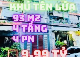 MẶT TIỀN KHU TÊN LỬA 4x23m 93m2 4 TẦNG 4PN, BÌNH TÂN CHỈ 9.99 TỶ 8506704